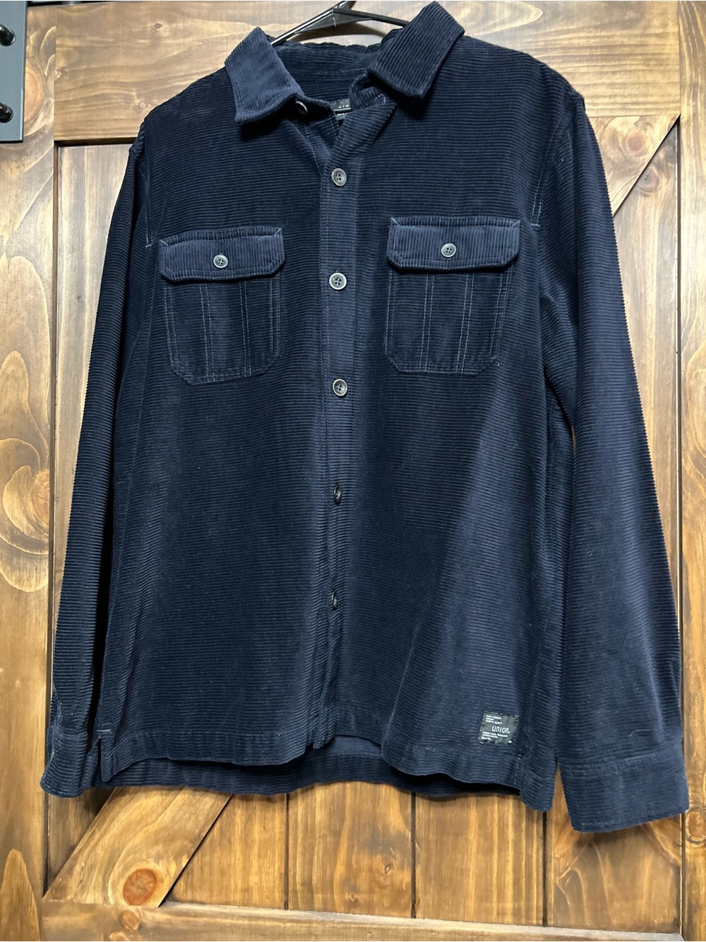 Vintage UNIONBAY Navy Blue Corduroy Shirt Jacket "Shacket" Size Large